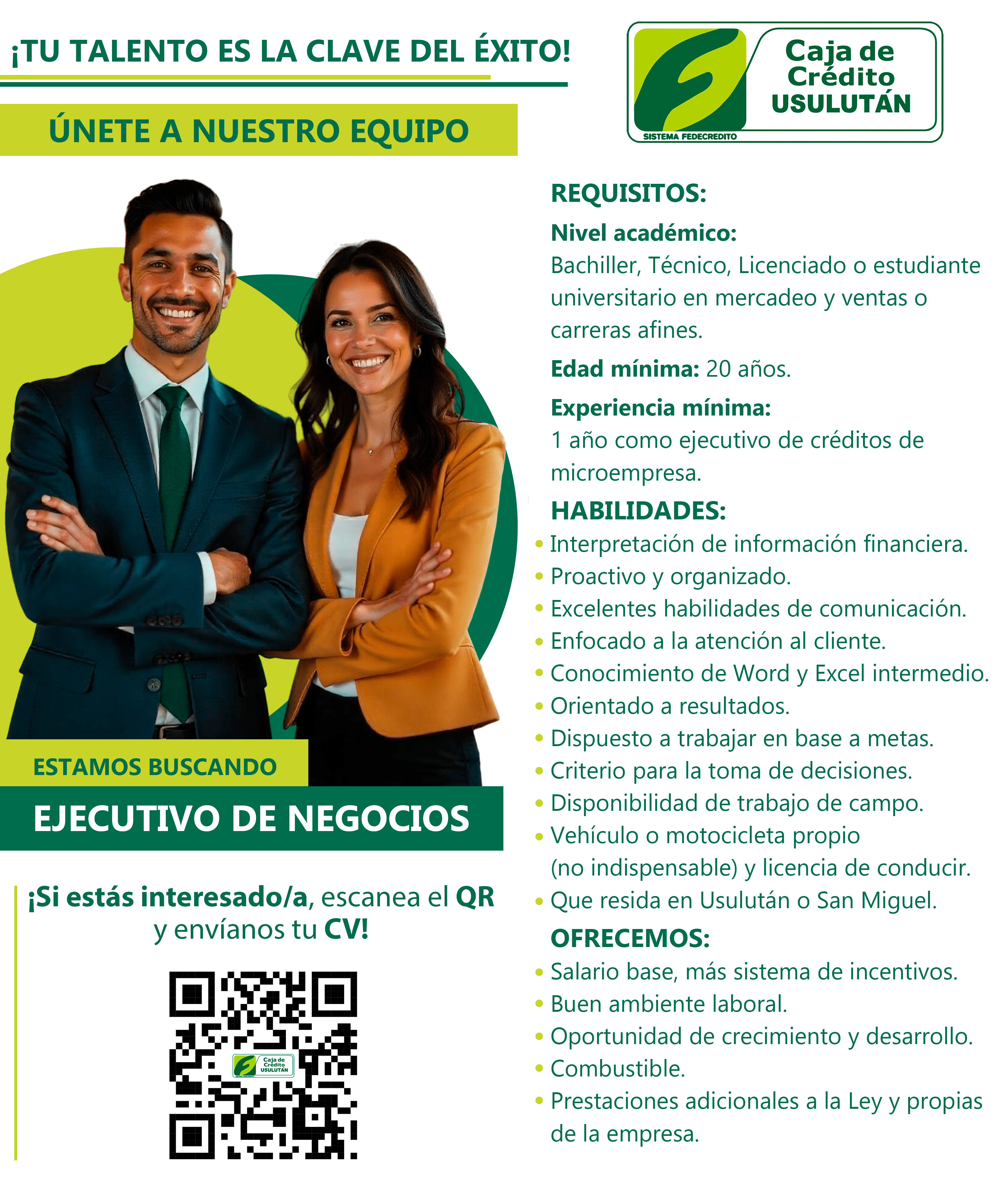 Bolsa de trabajo Caja de Usulután