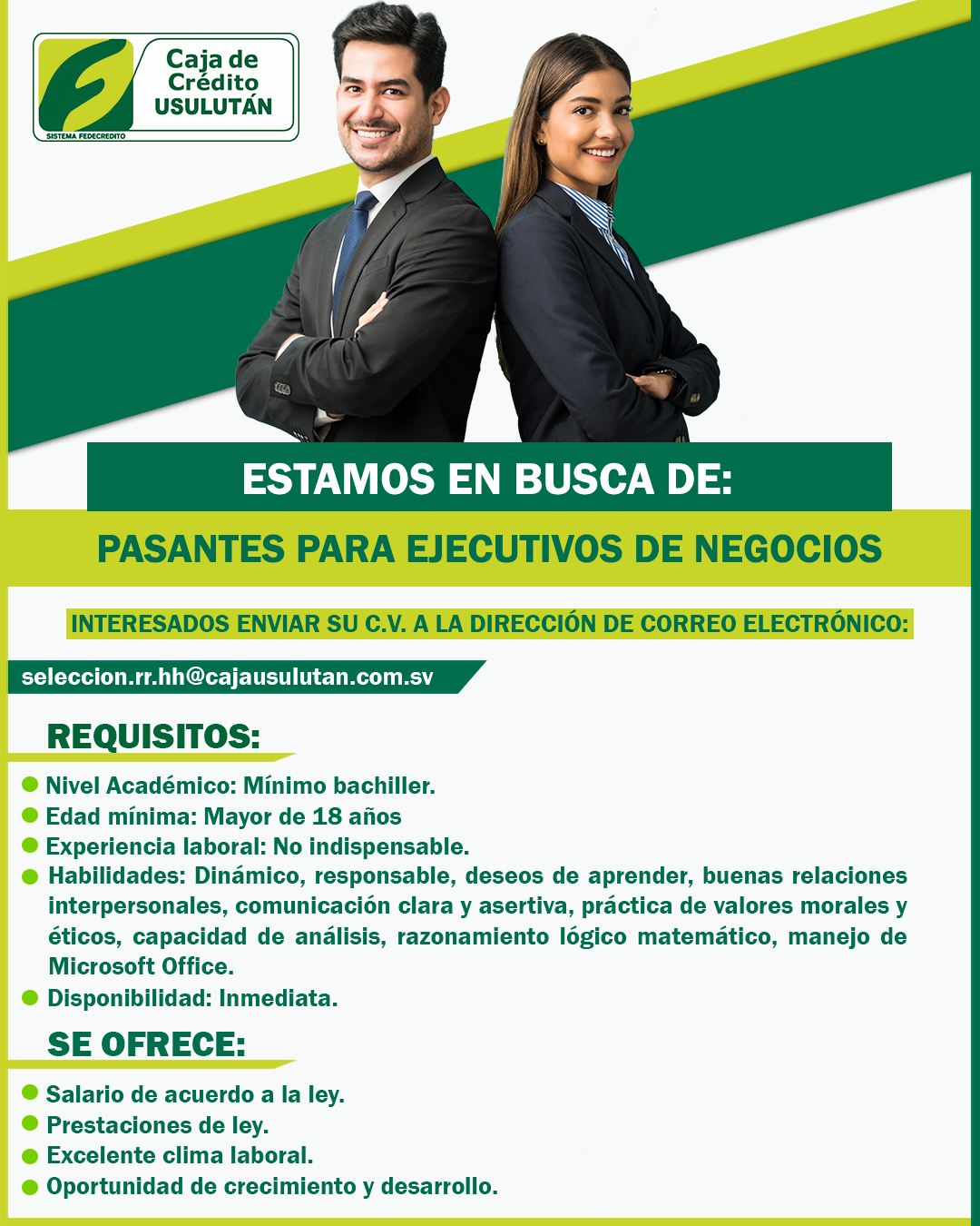 Bolsa de trabajo Caja de Usulután